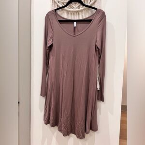 Long sleeve brown dress small Dearcase